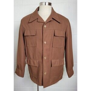 Vintage Regency Brown Polyester Leisure Suit Jacket XL-XXL‎ 48?